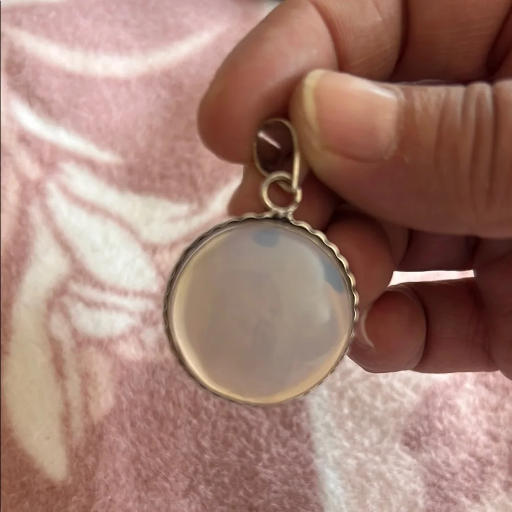 Round Opalite Glow Pendant –